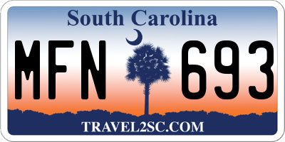 SC license plate MFN693