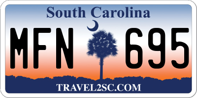 SC license plate MFN695