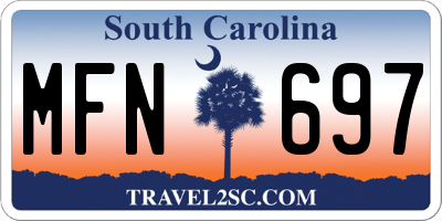 SC license plate MFN697
