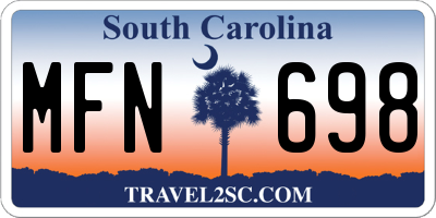 SC license plate MFN698