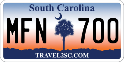 SC license plate MFN700