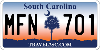 SC license plate MFN701