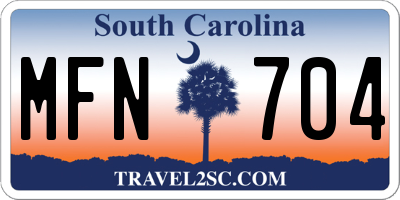 SC license plate MFN704