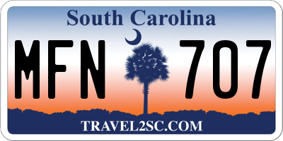 SC license plate MFN707