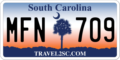 SC license plate MFN709