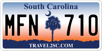 SC license plate MFN710