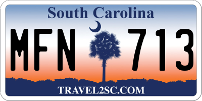 SC license plate MFN713
