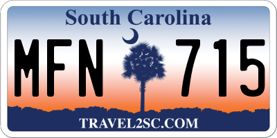 SC license plate MFN715