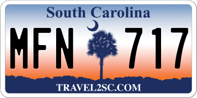 SC license plate MFN717