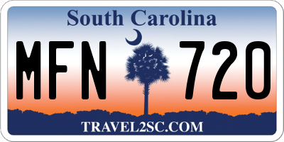 SC license plate MFN720