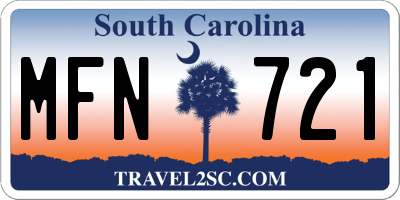 SC license plate MFN721
