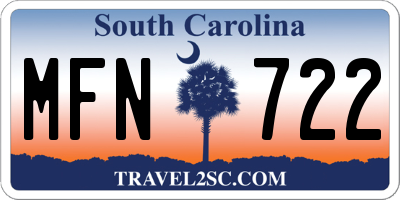 SC license plate MFN722