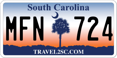 SC license plate MFN724