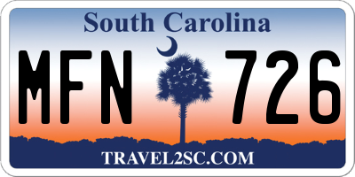 SC license plate MFN726
