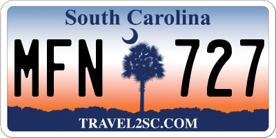 SC license plate MFN727