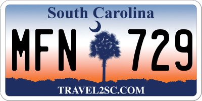 SC license plate MFN729