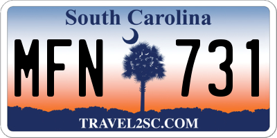 SC license plate MFN731