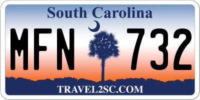 SC license plate MFN732