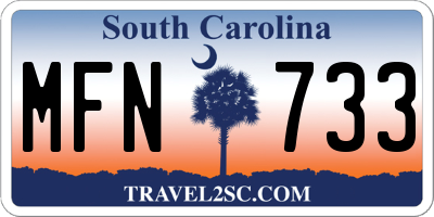 SC license plate MFN733