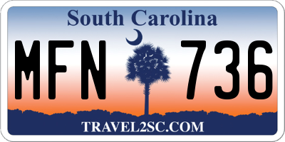 SC license plate MFN736