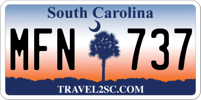 SC license plate MFN737