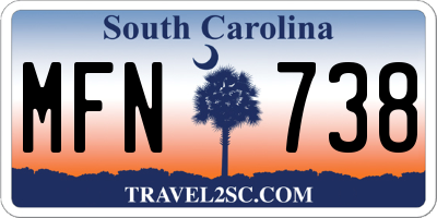 SC license plate MFN738