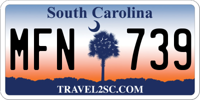 SC license plate MFN739