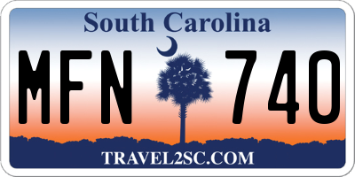 SC license plate MFN740