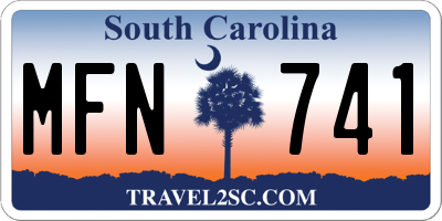 SC license plate MFN741