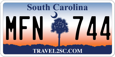 SC license plate MFN744