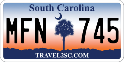SC license plate MFN745