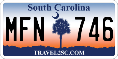 SC license plate MFN746