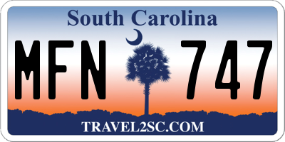 SC license plate MFN747