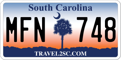 SC license plate MFN748