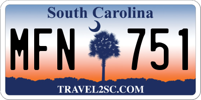 SC license plate MFN751