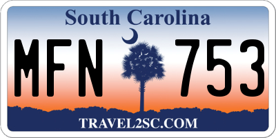 SC license plate MFN753