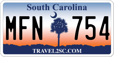 SC license plate MFN754