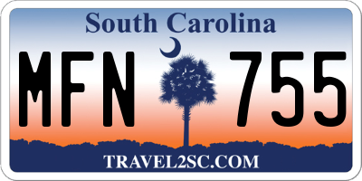 SC license plate MFN755