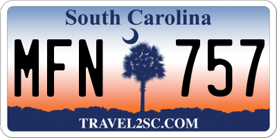 SC license plate MFN757