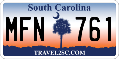 SC license plate MFN761