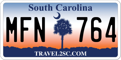 SC license plate MFN764