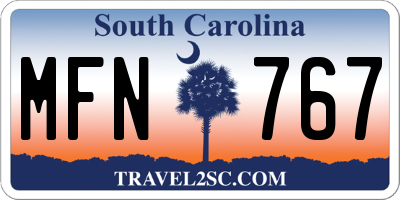 SC license plate MFN767