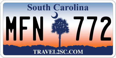 SC license plate MFN772