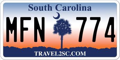 SC license plate MFN774