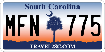 SC license plate MFN775