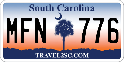 SC license plate MFN776
