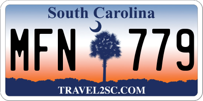 SC license plate MFN779