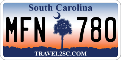 SC license plate MFN780