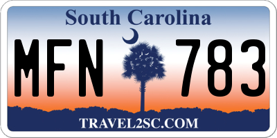 SC license plate MFN783