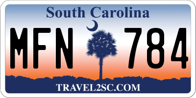 SC license plate MFN784